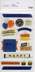 Happy Birthday, 3D scrapbook stickers 4x7" (Recollections)
