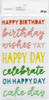 Happy Birthday Words, 3D scrapbook stickers 4x7" (Recollections) 