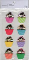 Birthday Cupcakes, 3D scrapbook stickers 4x7" (Recollections) 