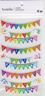 Birthday Banner, 3D scrapbook stickers 4x7" (Recollections) 