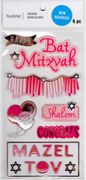 Bat Mitzvah, 3D scrapbook stickers 4x7" (Recollections) 