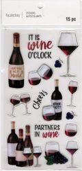 Wine O'Clock, 3D scrapbook stickers 4x7" (Recollections)