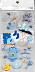Stork, Hello Baby Boy, 3D scrapbook stickers 4x7" (Recollections)