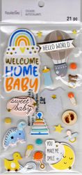 Welcome Home Baby, 3D scrapbook stickers 4x7" (Recollections)