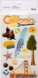 California Dreamin', 3D scrapbook stickers 4x7" (Recollections)