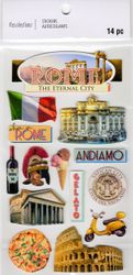 Rome: Pompeii, The Eternal City, 3D scrapbook stickers 4x7" (Recollections)Pom