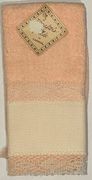 Royal Lace Velour Guest Towel, PEACH, 11x18", cross stitch (Crafter's Pride)