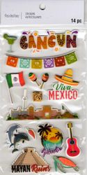 Cancun, Mexico, 3D scrapbook stickers 4x7" (Recollections)