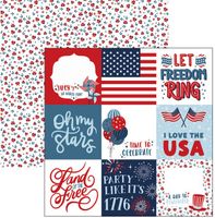 Stars & Stripes Collection - 4x4" Journaling Cards, patriotic, double-sided, scrapbook paper (Echo Park Paper)<br><font color=red>18% off</font>