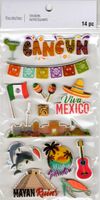 Cancun, Mexico, 3D scrapbook stickers 4x7" (Recollections)