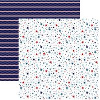Stars & Stripes Collection - Spirited Stars, patriotic, double-sided, scrapbook paper (Echo Park Paper)<br><font color=red>18% off</font>