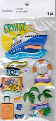 Cruise, Welcome Aboard, 3D scrapbook stickers 4x7" (Recollections)
