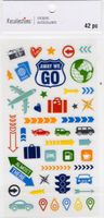 Travel Icons, scrapbook stickers 4x7" (Recollections)