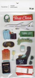 First Class Travel, 3D scrapbook stickers 4x7" (Recollections)