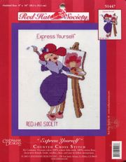 Red Hat Society, Express Yourself, 8x10" cross stitch kit (Candamar Designs)