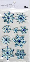 Snowflakes, glitter, 3D scrapbook stickers 4x7" (Recollections)