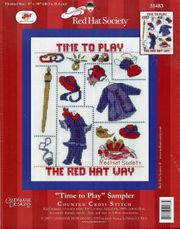 Red Hat Society, Time To Play, 8x10" cross stitch kit (Candamar Designs)