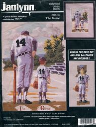 The Game, baseball cross stitch kit, 9x13" (Janlynn)