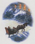 Sunday Evening Sleighride I, Sleigh Vignette, embellished cross stitch kit, 8x10" (Thomas Kinkade)<br><font color=red>50% off</font>
