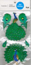 Peacock, 3D scrapbook stickers 4x7" (Recollections)