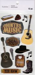 Country Music, 3D scrapbook stickers 4x7" (Recollections)