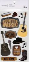 Country Music, 3D scrapbook stickers 4x7" (Recollections)