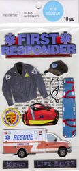 First Responder, 3D scrapbook stickers 4x7" (Recollections)
