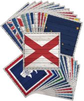 50 State, Wood Sightseeing Flag Papers, scrapbook paper (Stamping Station)