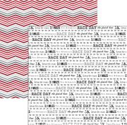 5K & Red Chevron Chevron, double-sided, running & sports scrapbook paper (Stamping Station)