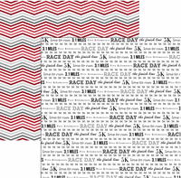 5K & Red Chevron Chevron, double-sided, running & sports scrapbook paper (Stamping Station)