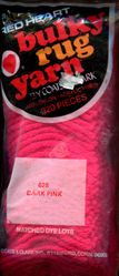 #628 Dark Pink - Bulky Rug Yarn by Red Heart, Latch Hook Yarn, 320 pieces
