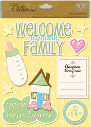 Adoption, Sticker Medley, 3D scrapbook stickers (K&Company)