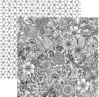 Adult Coloring Collection, Floral, double-sided scrapbook paper (American Crafts)<br><font color=red>50% off</font>