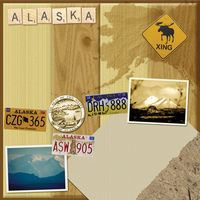 Alaska, Travel, States, scrapbook paper (Stamping Station)
