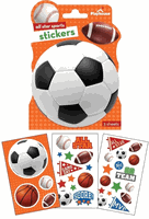 All Star Sports: Soccer, Football, Baseball, Basketball, scrapbook stickers, 3 sheets (Paper House)