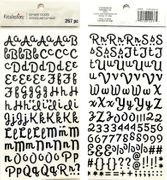 Alphabet, Black glitter, scrapbook stickers 4x7" (Recollections)