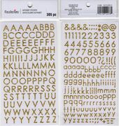 Alphabet, Gold glitter, scrapbook stickers 4x7" (Recollections) 171856