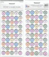 Alphabet & Number Chipboard Stickers, CIRCLES, 100/pack scrapbook (Simply Creative)