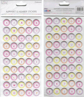Alphabet & Number Chipboard Stickers, RINGS, 100/pack scrapbook (Simply Creative)