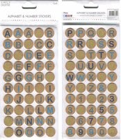 Alphabet & Number Stickers, CORK CIRCLES, 100/pack scrapbook (Simply Creative)