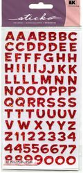 Alphabet, Red metallic, 4x7" scrapbook stickers (Sticko)<br><font color=red>50% off</font> 