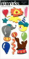 American Crafts, Lion Tamer, Circus 3-D scrapbook stickers<br><font color=red>50% off</font>