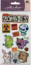 Animal Zombies, 4x7" scrapbook stickers (Sticko)<br><font color=red>50% off</font>