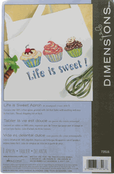 Apron Stamped cross stitch kit, Life is Sweet (Dimensions)