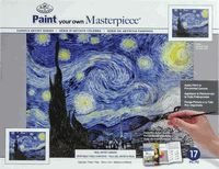 Paint Your Own Masterpiece, The Starry Night - Vincent van Gogh, 11x14" paint by number kit (Royal Brush)