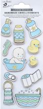 Baby Bath Time, blue, 3D Scrapbook stickers, 11/pk (Little Birdie)