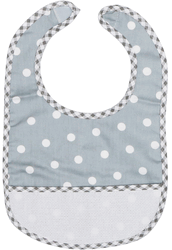 Baby Bib, Gray Polka Dots, 8" x 11" cross stitch (Charles Craft)
