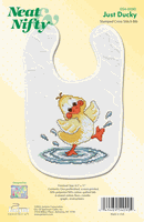 Baby Bib, Just Ducky, STAMPED cross stitch kit (Janlynn) 