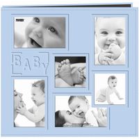 Baby - Blue, Embossed Collage Frame Post Bound Scrapbook Album 12"x12" (Pioneer)
