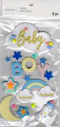 Baby Boy & cloud, 3D scrapbook stickers 4x7" (Recollections)